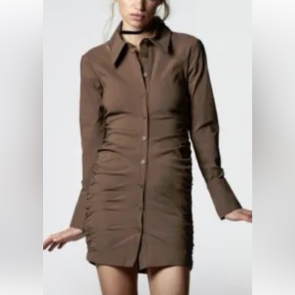 Zara Ruched Long Sleeve Dress